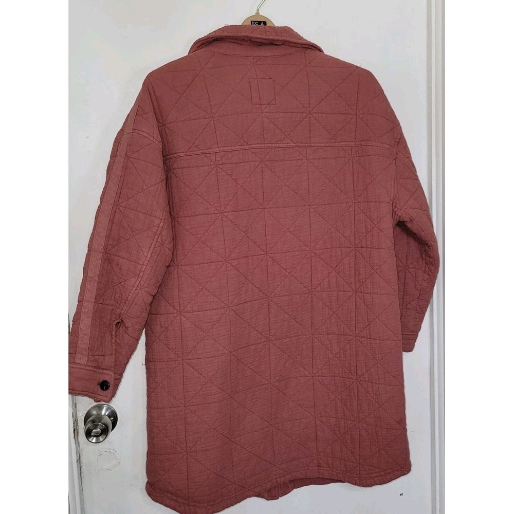 Avec Les Filles Quilted Cotton Gauze Long Oversized Shacket Sz MISSING 1 BUTTON - Picture 10 of 16